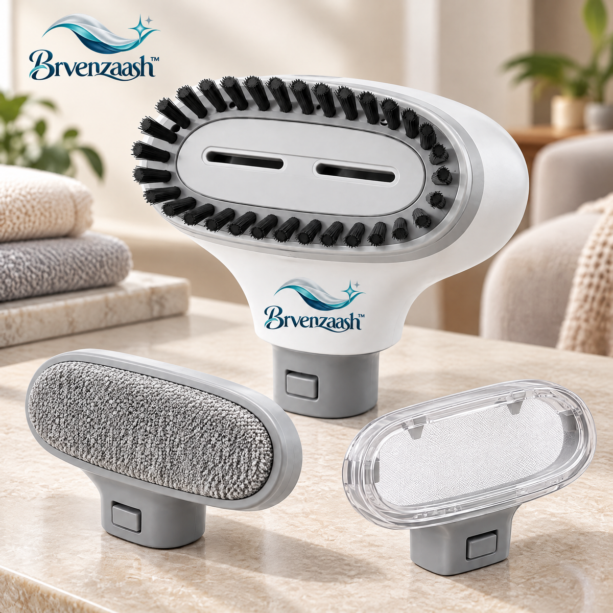 Brvenzaash™ Clothes Steamer Brush Attachment Set – Multi-Function Fabric Care Accessories for Wrinkle Removal & Garment Refreshing