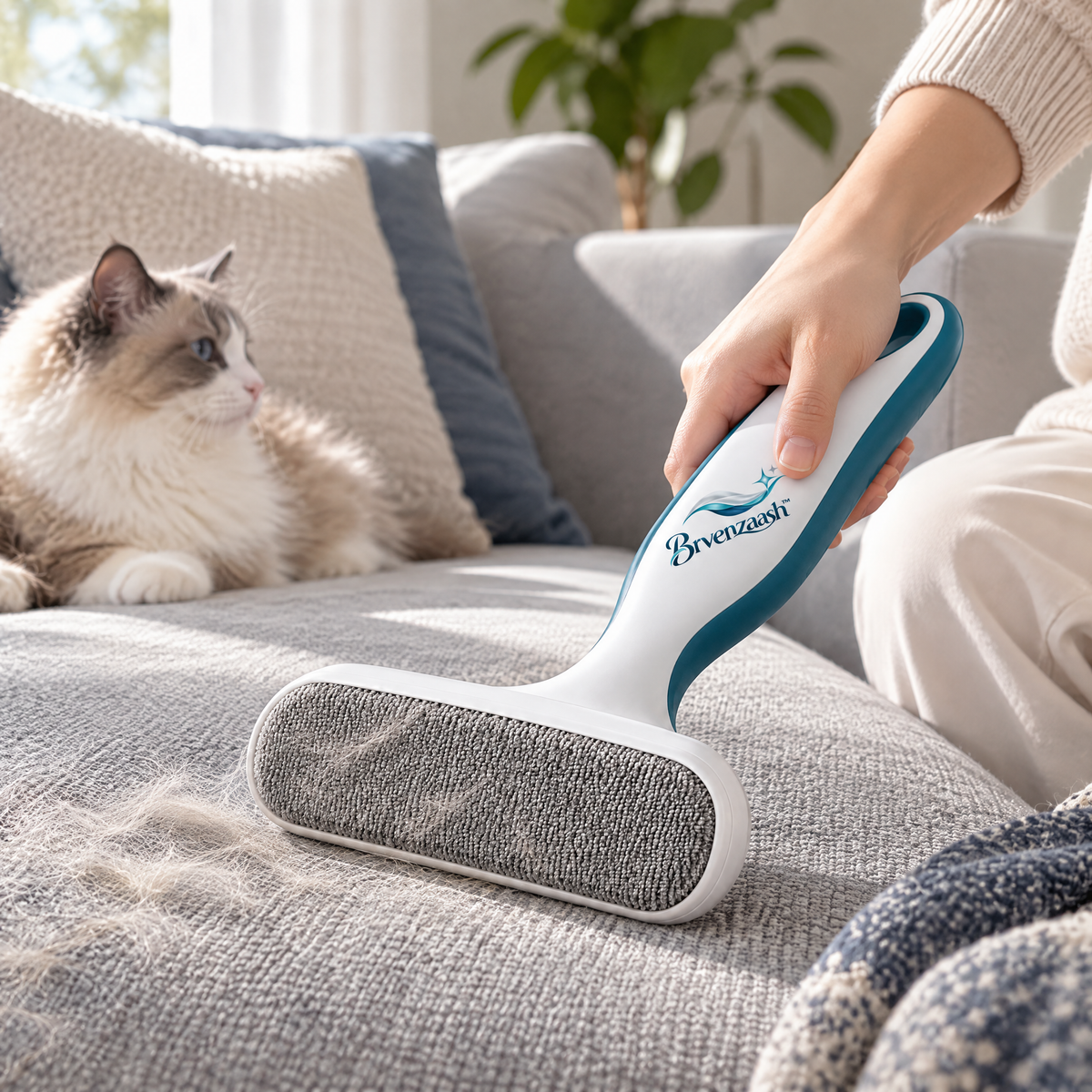 Brvenzaash™ Reusable Lint Remover Brush – Reusable Fabric & Pet Hair Remover for Clothes, Sofas, Bedding & Everyday Home Care