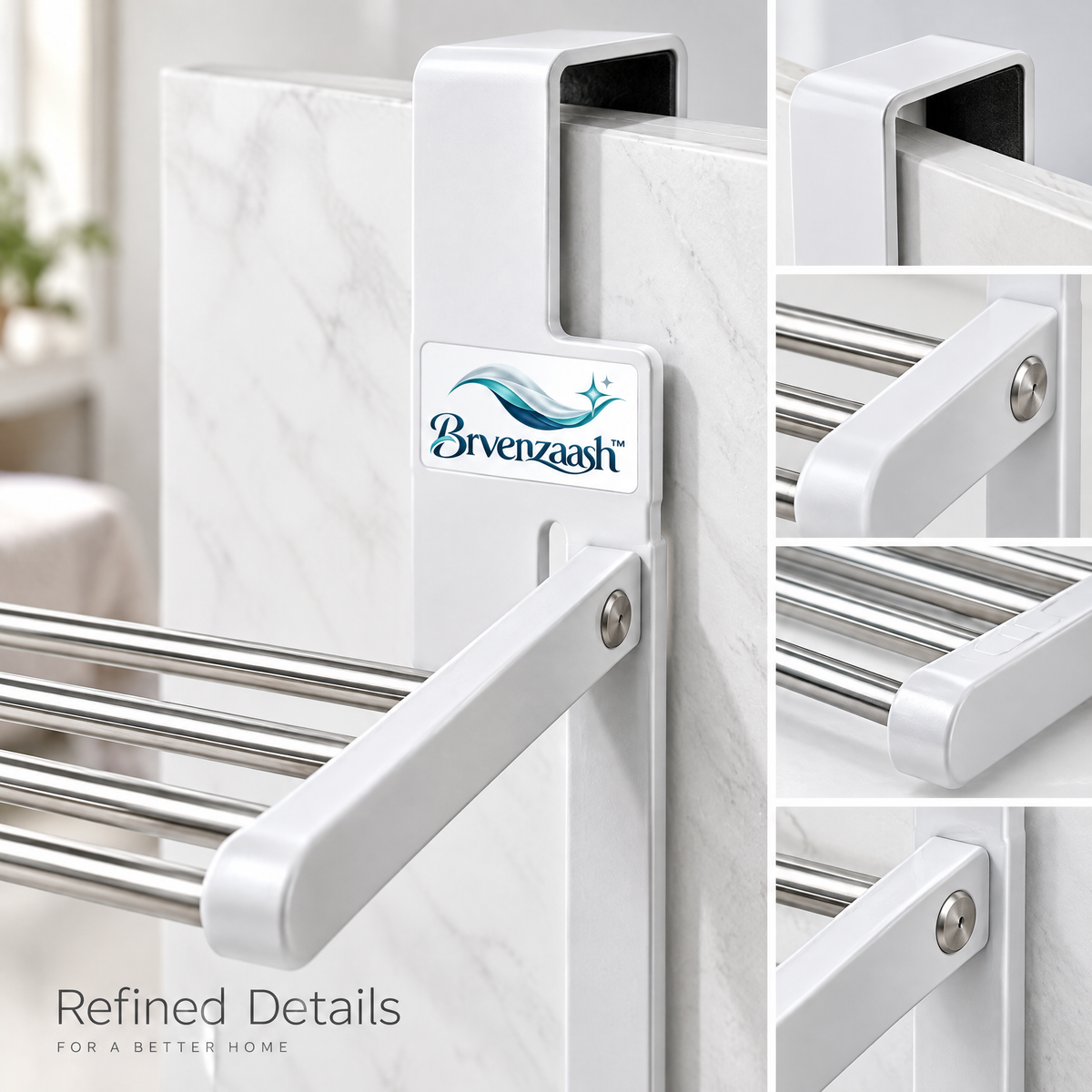 Brvenzaash™ Over Door Drying Rack – Foldable Multi-Level Towel & Clothes Drying Organizer for Bathroom and Laundry Room