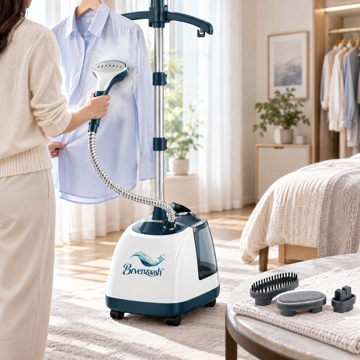 Brvenzaash™ Fabric Freshener Spray – Standing Garment Steamer for Wrinkle Removal & Clothing Refresh