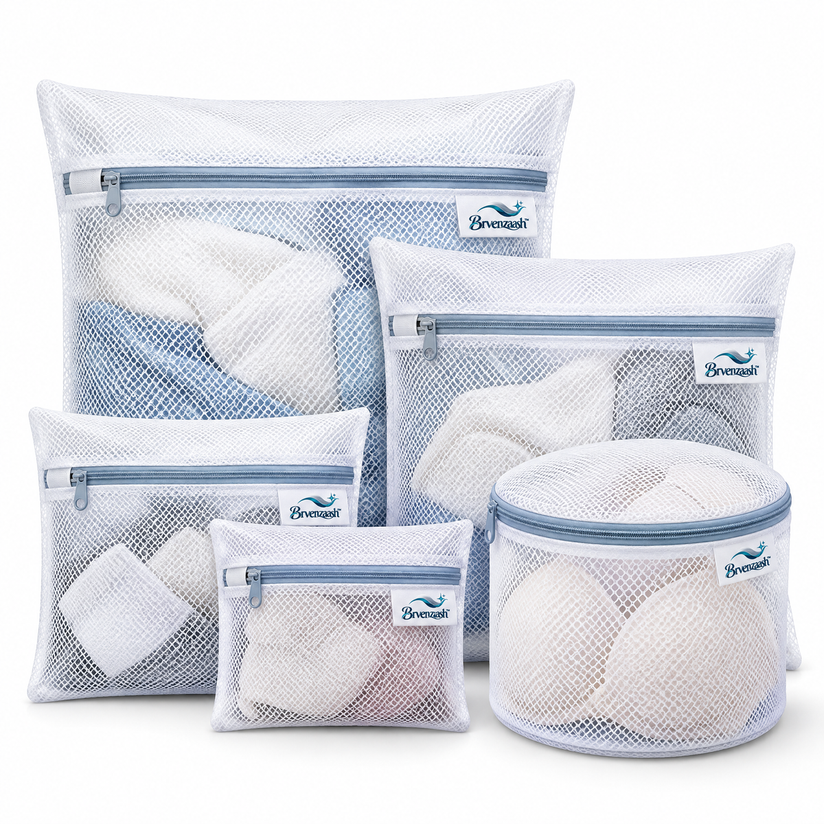 Brvenzaash™ Laundry Mesh Bags Set – Breathable Washing Bags with Multiple Sizes for Clothes & Delicate Garment Care