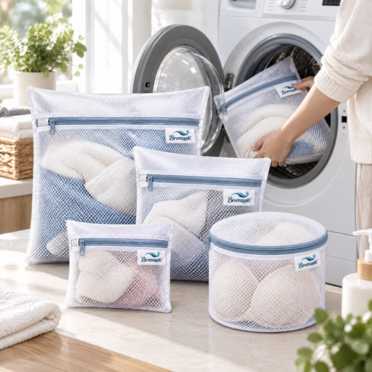 Brvenzaash™ Laundry Mesh Bags Set – Breathable Washing Bags with Multiple Sizes for Clothes & Delicate Garment Care
