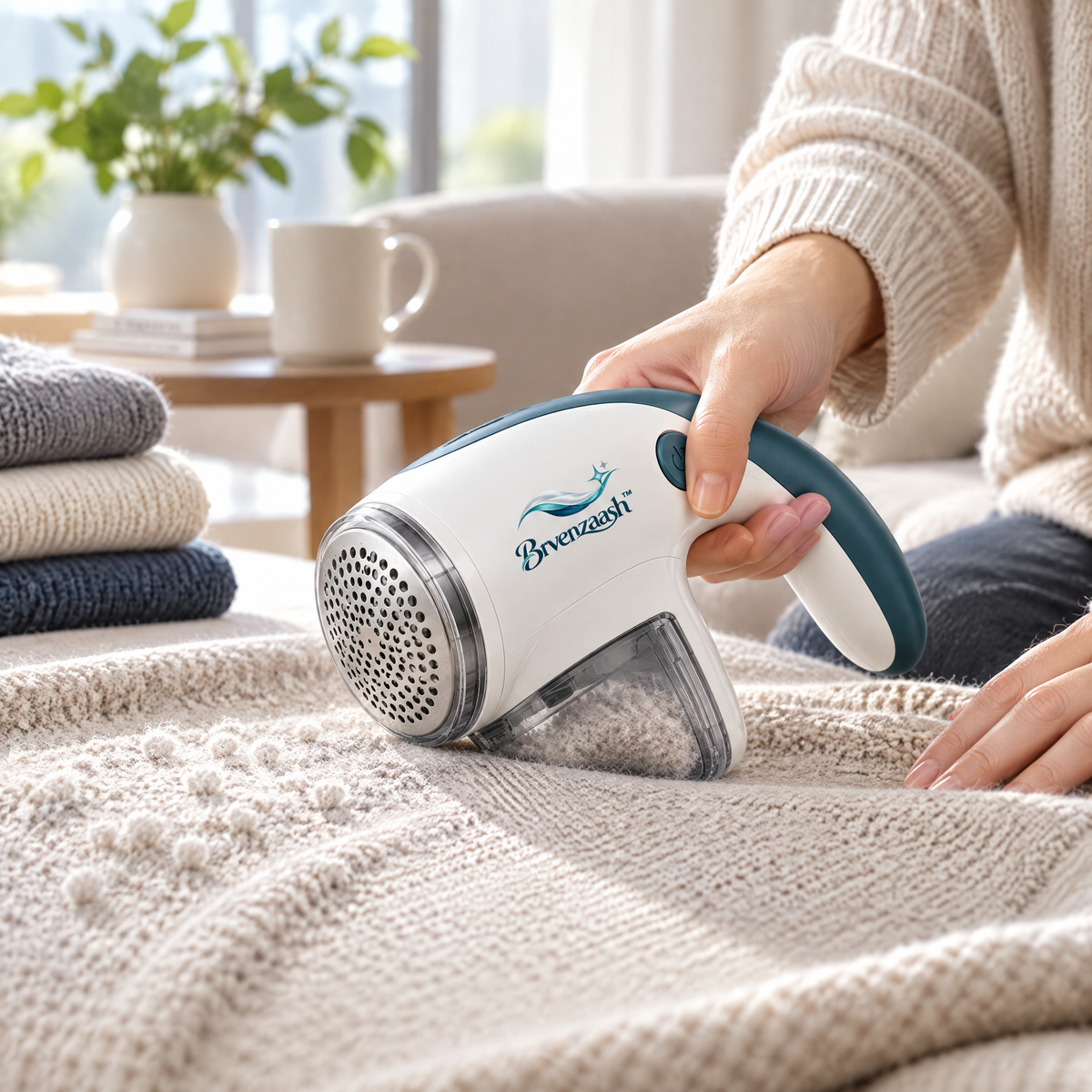 Brvenzaash™ Electric Fabric Shaver – Rechargeable Lint Remover with Large Shaving Head & Fabric Care Design