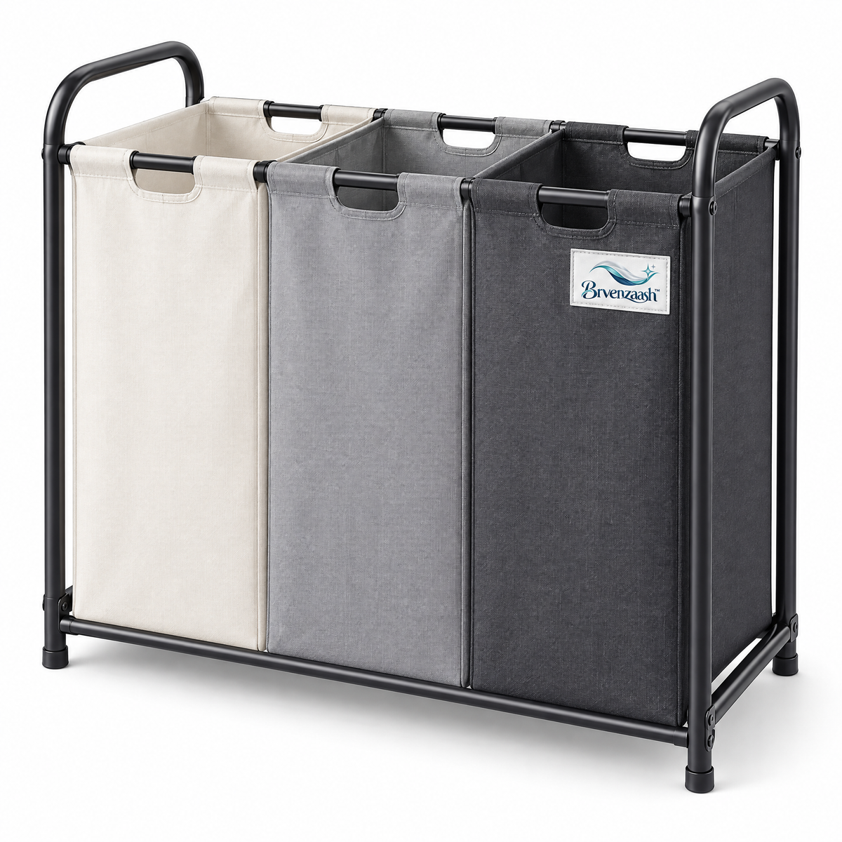 Brvenzaash™ Laundry Sorting Hamper – 3 Compartment Clothes Basket with Removable Bags for Laundry Room Organization