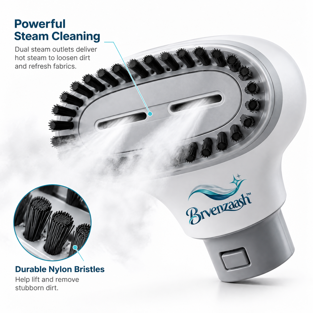 Brvenzaash™ Clothes Steamer Brush Attachment Set – Multi-Function Fabric Care Accessories for Wrinkle Removal & Garment Refreshing